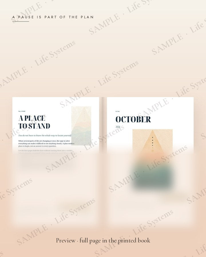 A pause is part of the plan: reflective pause spread (preview, watermarked)