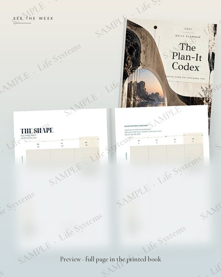 See the week: weekly planning spread (preview, watermarked)