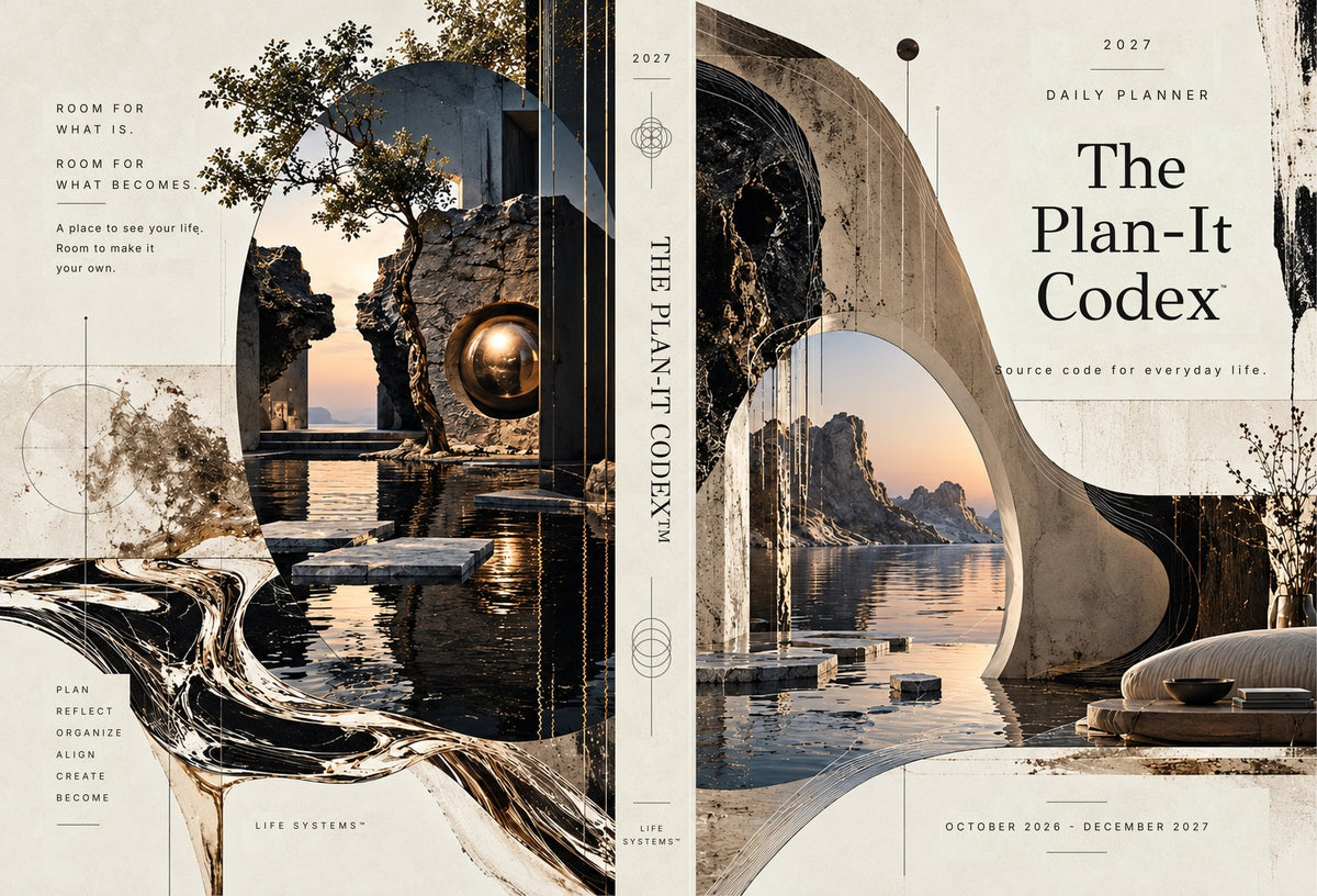The Plan-It Codex 2027 hardcover, full cover wrap: back, spine and front